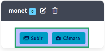 Botones del contenedor de clases para imágenes