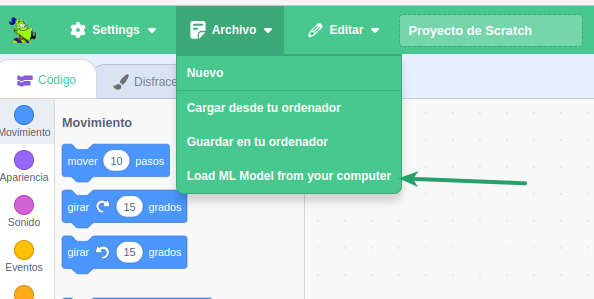 Cargar modelo desde el ordenador